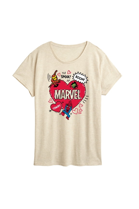 The Avengers - Valentines Doodle - Women's Short Sleeve Graphic T-Shirt