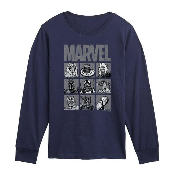 Marvel The Avengers - Villain Grid - Toddler And Youth Long Sleeve Graphic T-Shirt