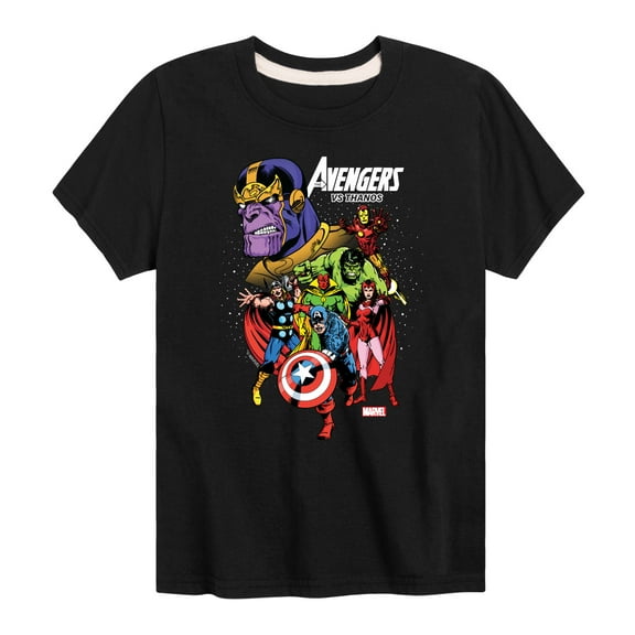 Marvel The Avengers - Vs Thanos - Toddler And Youth Short Sleeve Graphic T-Shirt