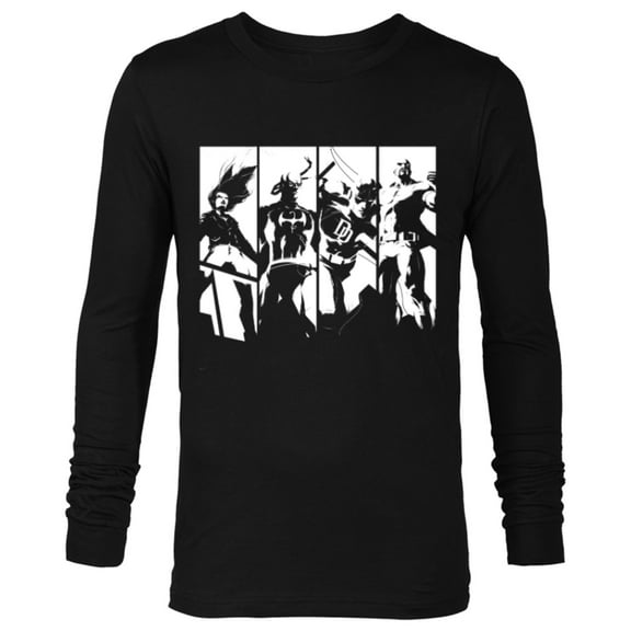 Marvel The Defenders Super Hero Team - Long Sleeve T-Shirt for Men - Customized-Black