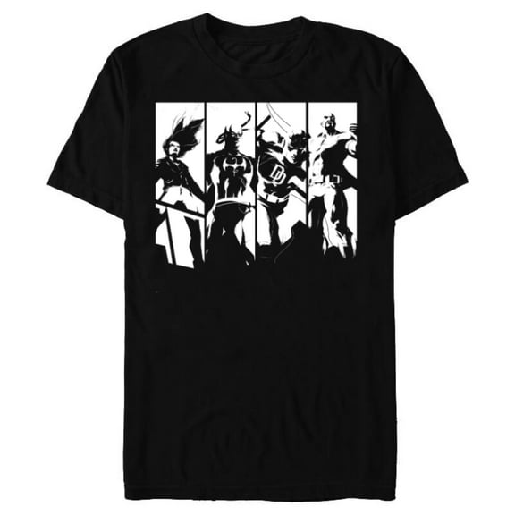 Marvel The Defenders Super Hero Team - Short Sleeve Blended T-Shirt for Adults - Customized-Black