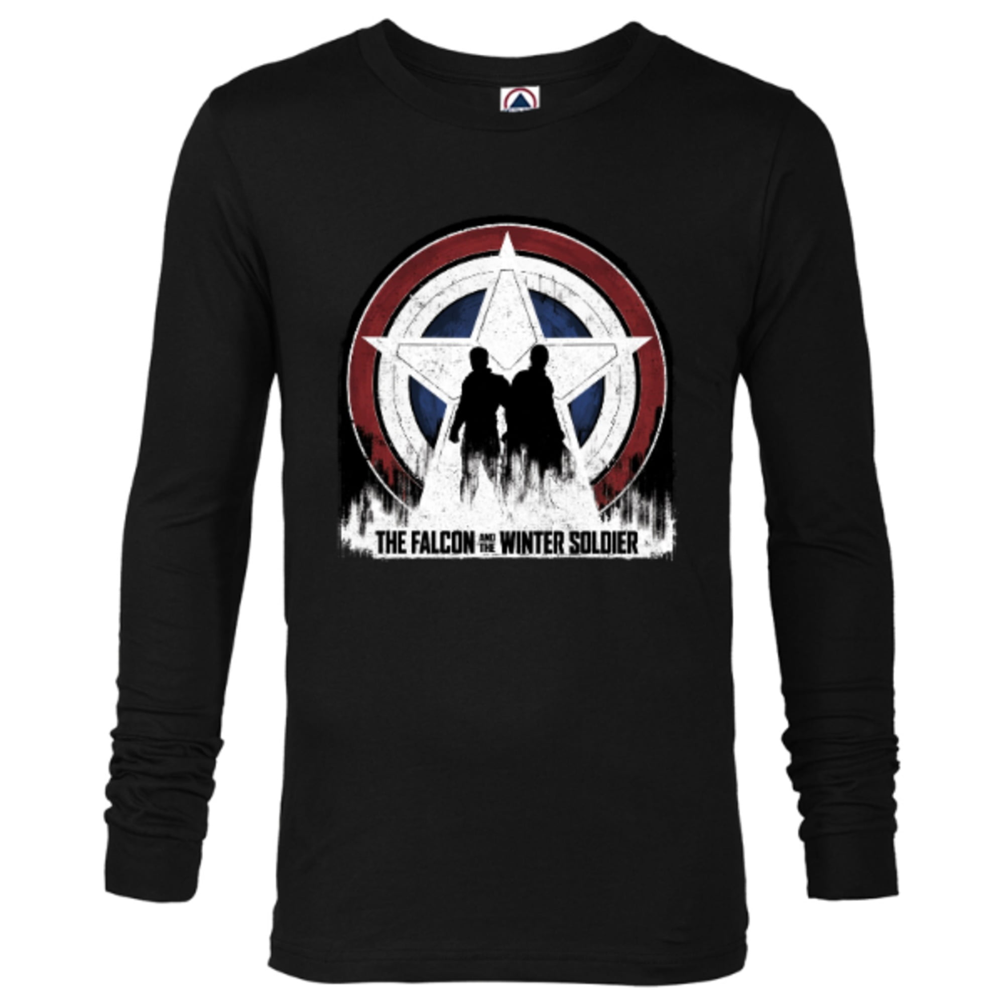 Marvel Falcon And The Winter Soldier-Barnes Shield Women's Rolled Sleeve T- Shirt, Nero, L Donna