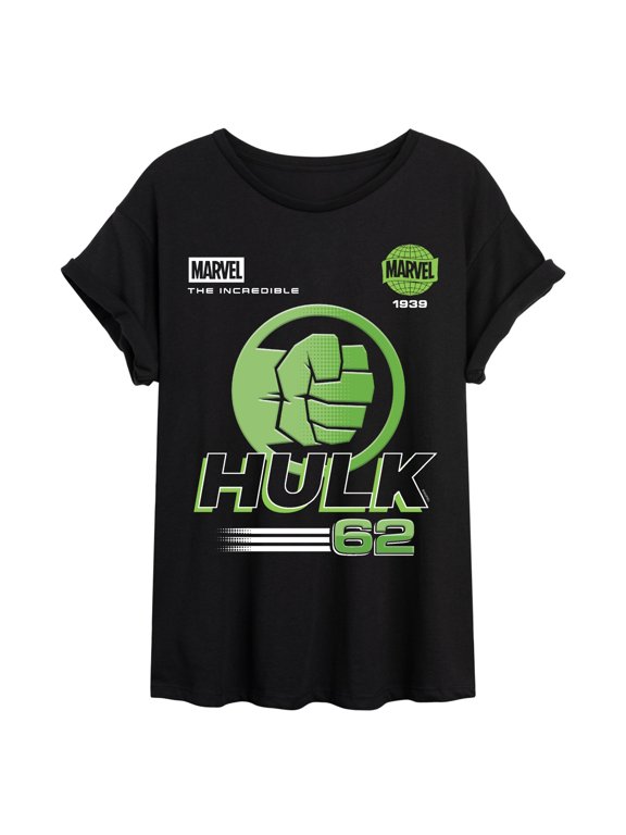 - The Hulk Jersey - Juniors Oversized Graphic T-Shirt