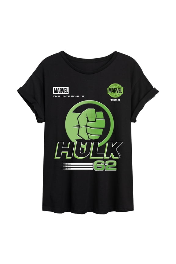 - The Hulk Jersey - Juniors Oversized Graphic T-Shirt