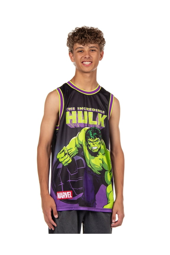 Marvel The Incredible Hulk Basketball Jersey Men's Unleash The Fury Athletic Gym Tank Top