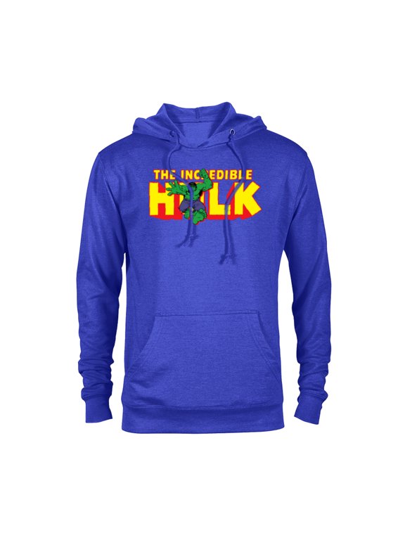 The Incredible Hulk Retro Comic Logo - Pullover Hoodie for Adults – Customized-Royal Heather