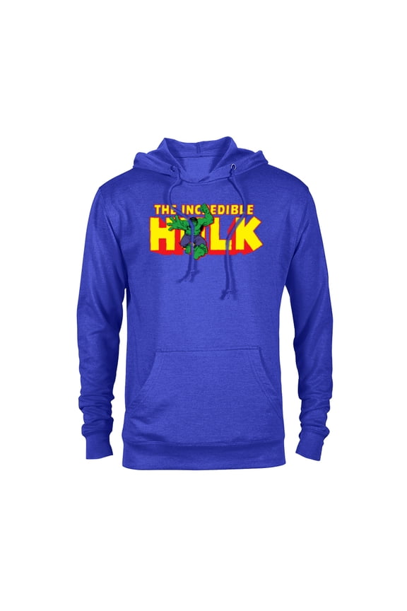 The Incredible Hulk Retro Comic Logo - Pullover Hoodie for Adults – Customized-Royal Heather