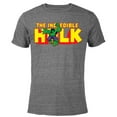 thumbnail image 1 of Marvel The Incredible Hulk Retro Comic Logo - Short Sleeve Blended T-Shirt for Adults – Customized-Dark Heather, 1 of 5