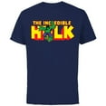 thumbnail image 1 of Marvel The Incredible Hulk Retro Comic Logo - Short Sleeve Cotton T-Shirt for Adults - Customized-Navy, 1 of 5