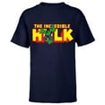 thumbnail image 1 of Marvel The Incredible Hulk Retro Comic Logo - Short Sleeve T-Shirt for Kids – Customized-Navy, 1 of 5