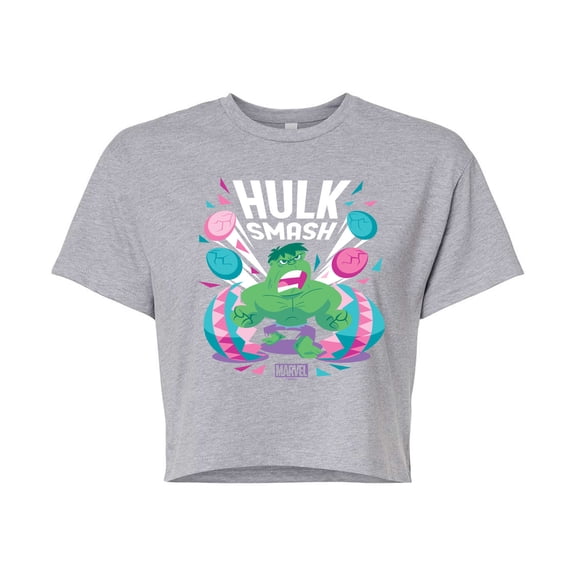 Marvel The Incredible Hulk - Smash Easter - Juniors Cropped Graphic T-Shirt