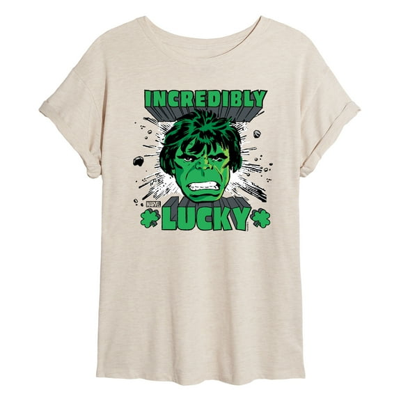 Marvel The Incredible Hulk - St Patrick's Day Incredibly Lucky - Women's Oversized Graphic T-Shirt
