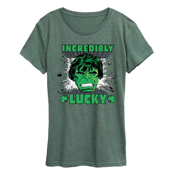 Marvel The Incredible Hulk - St Patrick's Day Incredibly Lucky - Women's Short Sleeve Graphic T-Shirt
