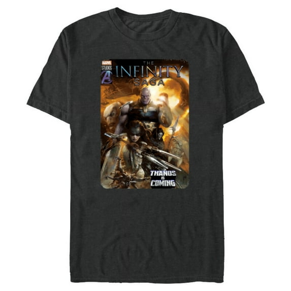 Marvel The Infinity Saga Thanos is Coming Comic Cover - Short Sleeve Blended T-Shirt for Adults - Customized-Dark Heather
