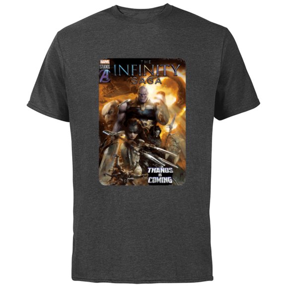 Marvel The Infinity Saga Thanos is Coming Comic Cover - Short Sleeve Cotton T-Shirt for Adults - Customized-Charcoal