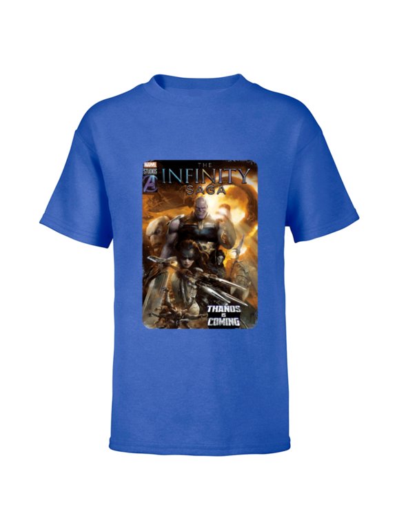 The Infinity Saga Thanos is Coming Comic Cover - Short Sleeve T-Shirt for Kids - Customized-Royal