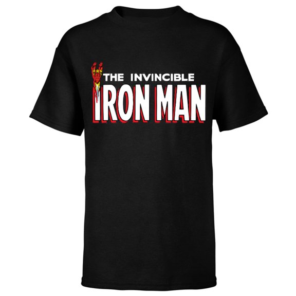 Marvel The Invincible Iron Man Retro Comic Book - Short Sleeve T-Shirt for Kids – Customized-Black