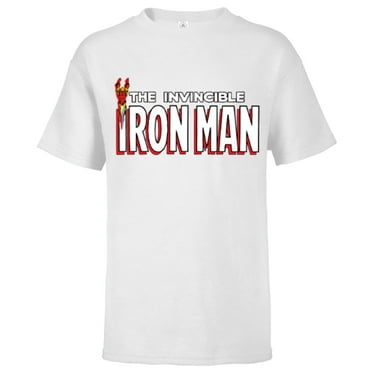 Marvel The Invincible Iron Man Retro Comic Book - Short Sleeve T-Shirt for Kids – Customized-White