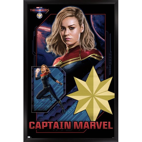 Marvel The Marvels - Captain Marvel Wall Poster, 22.375" x 34" Framed