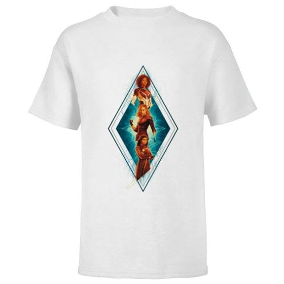Marvel The Marvels Photon Captain Marvel Ms. Marvel Diamond - Short Sleeve T-Shirt for Kids - Customized-White