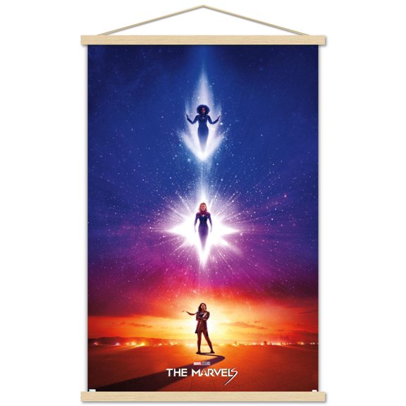 Marvel The Marvels - Teaser One Sheet Wall Poster with Magnetic Frame, 22.375" x 34"