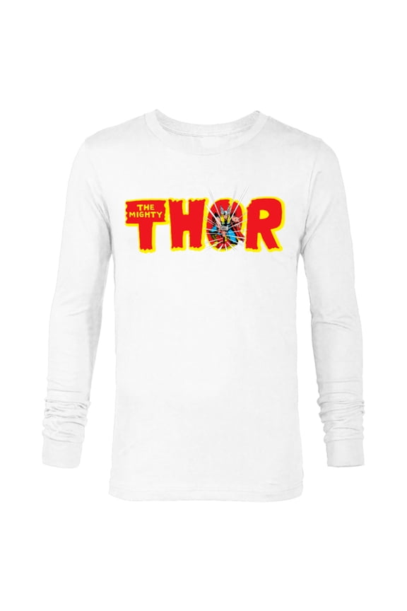 The Mighty Thor Retro Comic Book - Long Sleeve T-Shirt for Men – Customized-White