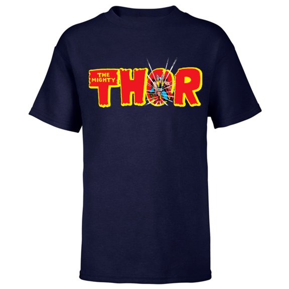 Marvel The Mighty Thor Retro Comic Book - Short Sleeve T-Shirt for Kids – Customized-Navy