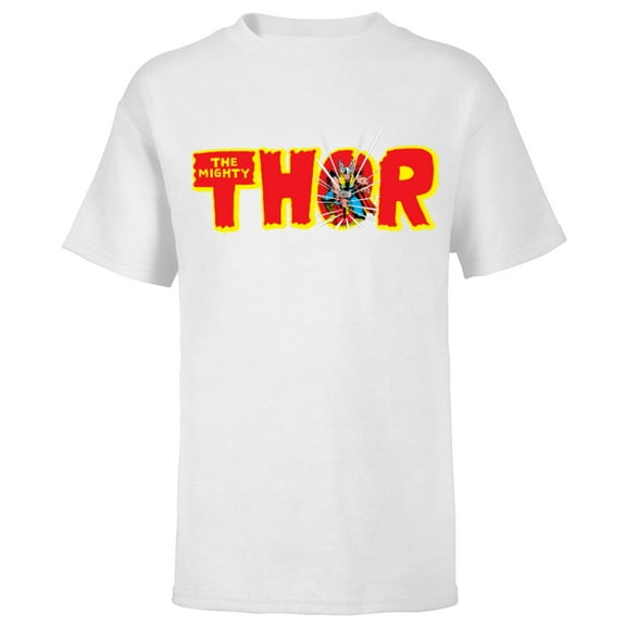 Marvel The Mighty Thor Retro Comic Book - Short Sleeve T-Shirt for Kids – Customized-White