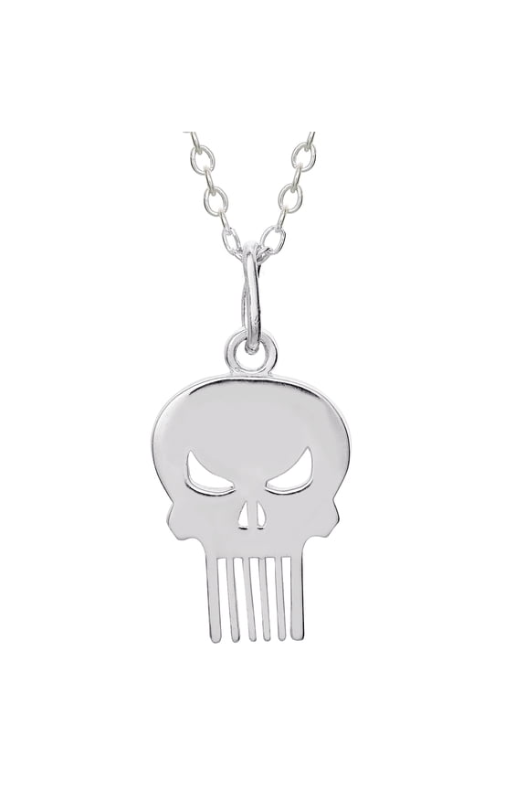The Punisher Women's Sterling Silver Pendant Necklace, 18