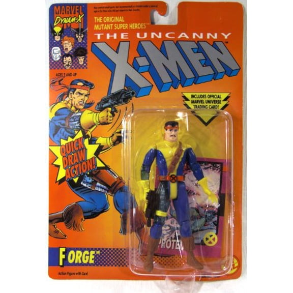 X Men 5" Forge Action Figure with Quick Draw Action! Also Includes Official Marvel Universe Trading Card - The Uncanny