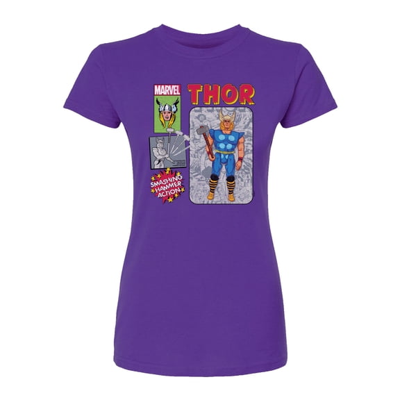 Marvel Thor - Action Figure - Juniors Fitted Graphic T-Shirt