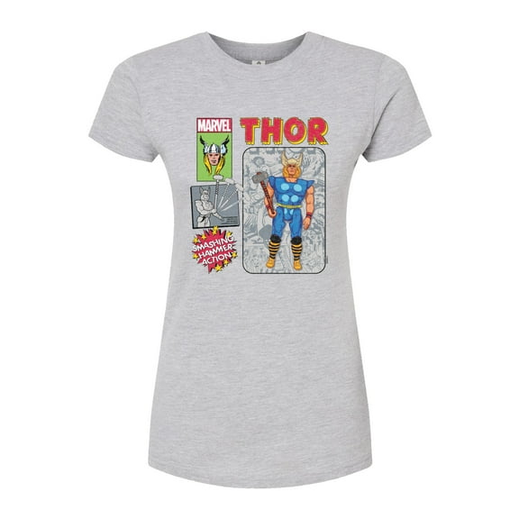 Marvel Thor - Action Figure - Juniors Fitted Graphic T-Shirt
