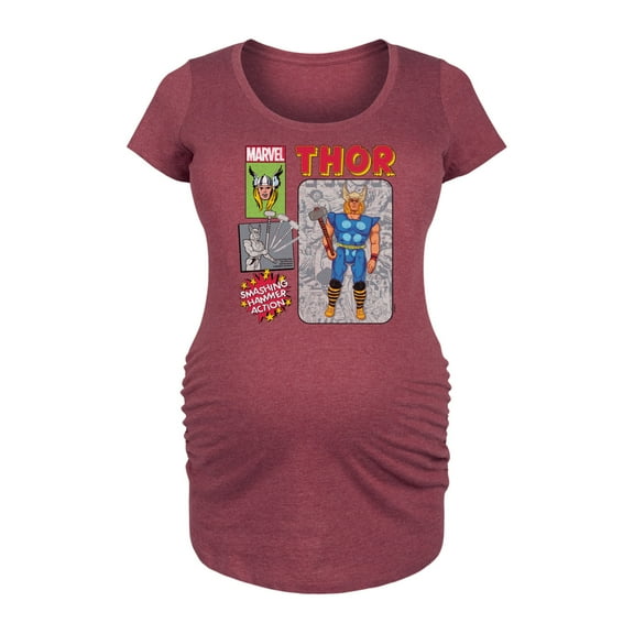 Marvel Thor - Action Figure - Maternity Scoop Neck Graphic T-Shirt