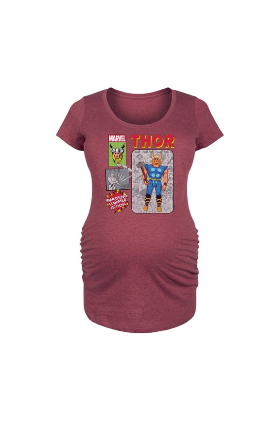 Thor - Action Figure - Maternity Scoop Neck Graphic T-Shirt
