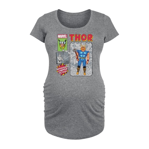 Marvel Thor - Action Figure - Maternity Scoop Neck Graphic T-Shirt