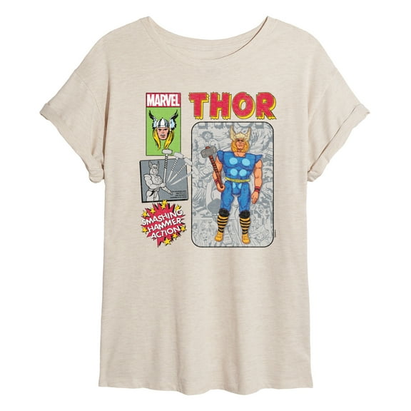 Marvel Thor - Action Figure - Women's Oversized Graphic T-Shirt