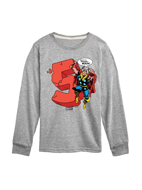 - Thor Birthday Five Boys' Long Sleeve Graphic T-Shirt