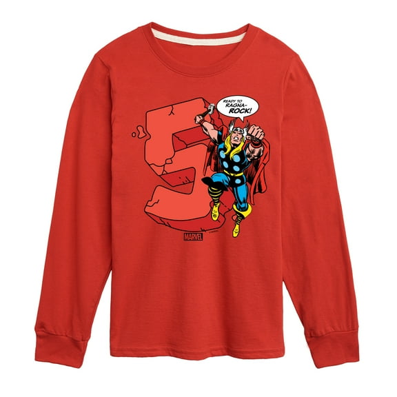 Marvel Thor - Birthday Five - Toddler and Youth Long Sleeve Graphic T-Shirt