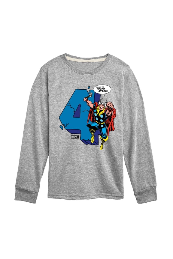 Thor - Birthday Four - Toddler and Youth Long Sleeve Graphic T-Shirt
