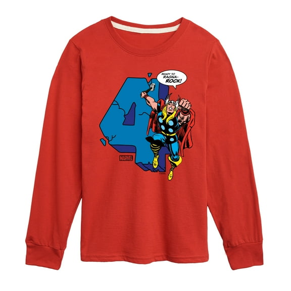 Marvel Thor - Birthday Four - Toddler and Youth Long Sleeve Graphic T-Shirt