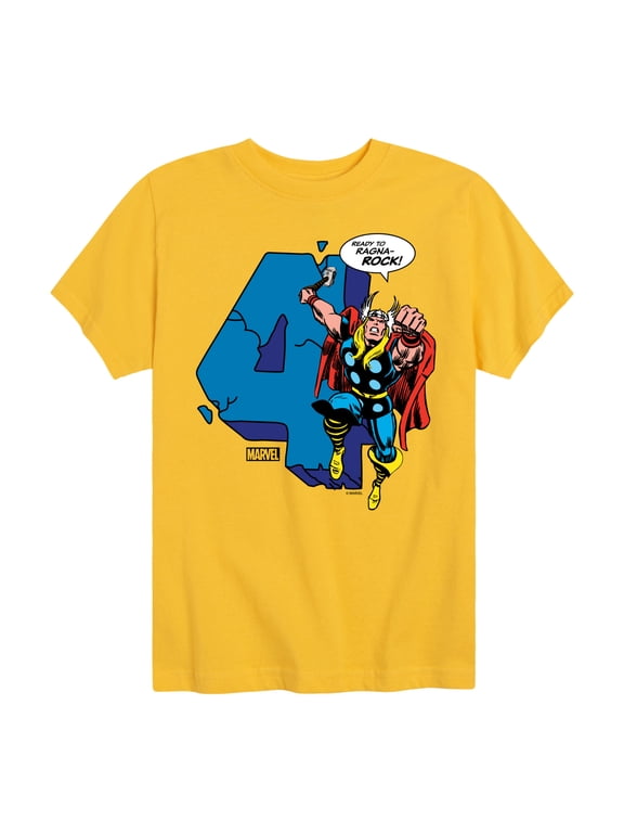 - Thor Birthday Four Boys' Short Sleeve Graphic T-Shirt