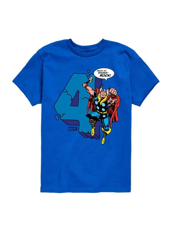 - Thor Birthday Four Boys' Short Sleeve Graphic T-Shirt