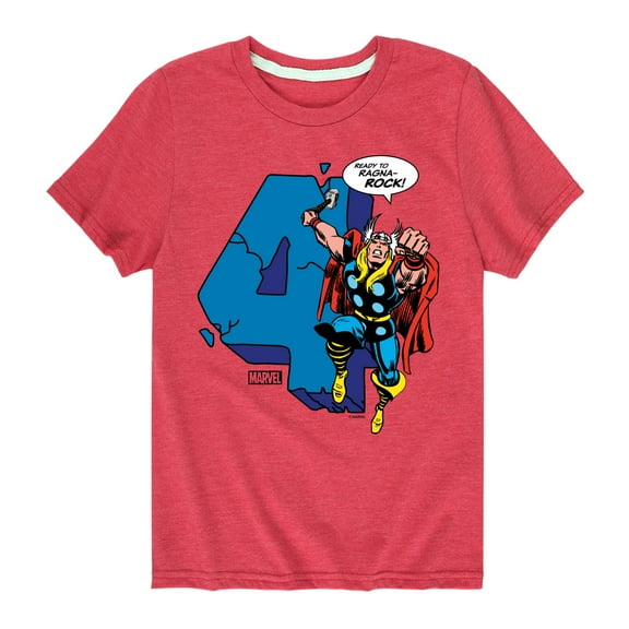 Marvel Thor - Birthday Four - Toddler and Youth Short Sleeve Graphic T-Shirt