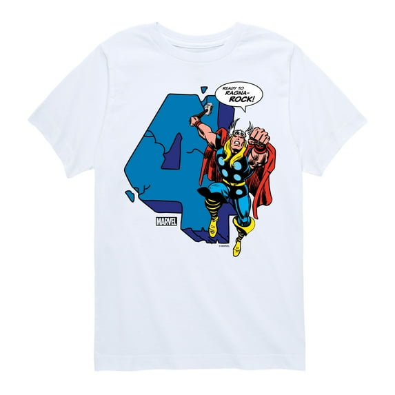 Marvel Thor - Birthday Four - Toddler and Youth Short Sleeve Graphic T-Shirt