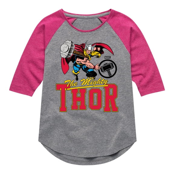 Marvel Thor - Collegiate - Toddler and Youth Girls Shirt Tail Raglan