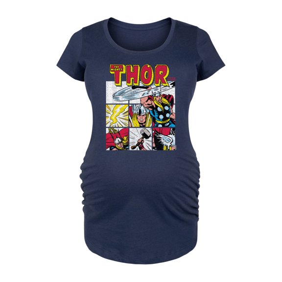 Marvel Thor - Comic Book Grid - Maternity Scoop Neck Graphic T-Shirt