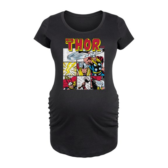 Marvel Thor - Comic Book Grid - Maternity Scoop Neck Graphic T-Shirt