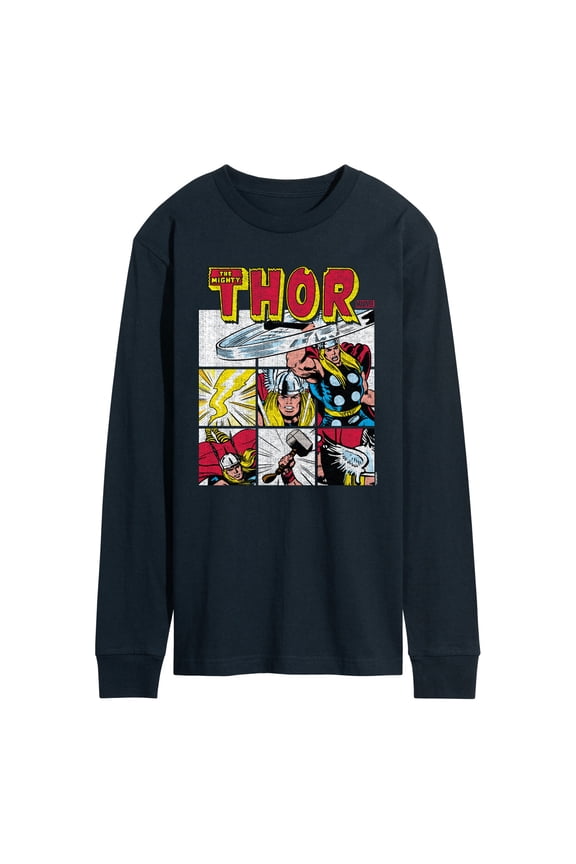 Thor - Comic Book Grid - Men's Long Sleeve Graphic T-Shirt