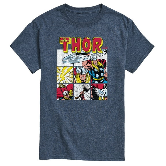 Marvel Thor - Comic Book Grid - Men's Short Sleeve Graphic T-Shirt