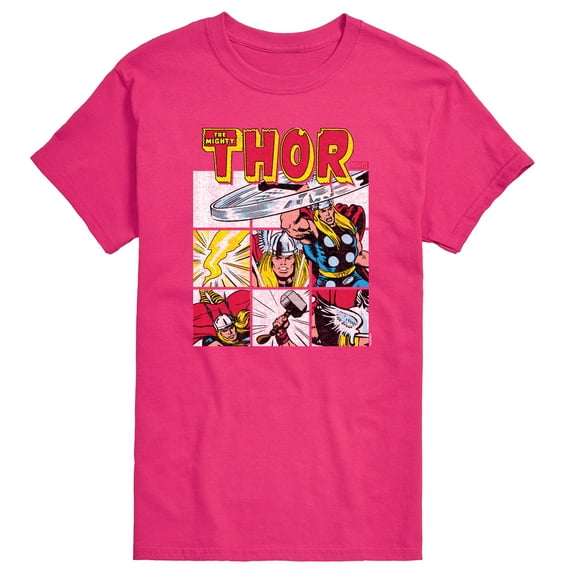Marvel Thor - Comic Book Grid - Men's Short Sleeve Graphic T-Shirt